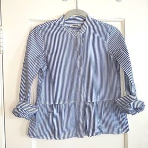 Madewell, Pinstripe Peplum Top